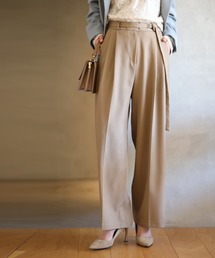 最高生地感!とろっと×さらっとベルト付きワイドパンツ