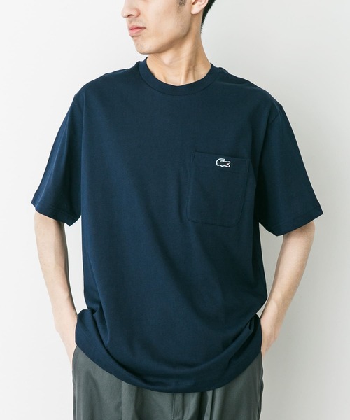 LACOSTE（ラコステ）の「LACOSTE　アウトラインクロックポケットTシャツ（Tシャツ/カットソー・メンズ・ホワイト/ネイビー/ブラック/アイボリー・6/5/4）」の4枚目の写真