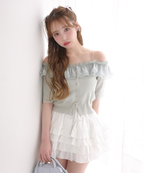one after another NICE CLAUP(ワンアフターアナザーナイスクラップ)の「パールオフショルニット(ニット/セーター・レディース・ベージュ/ネイビー/オフホワイト/グレー・FREE)」の20枚目の写真