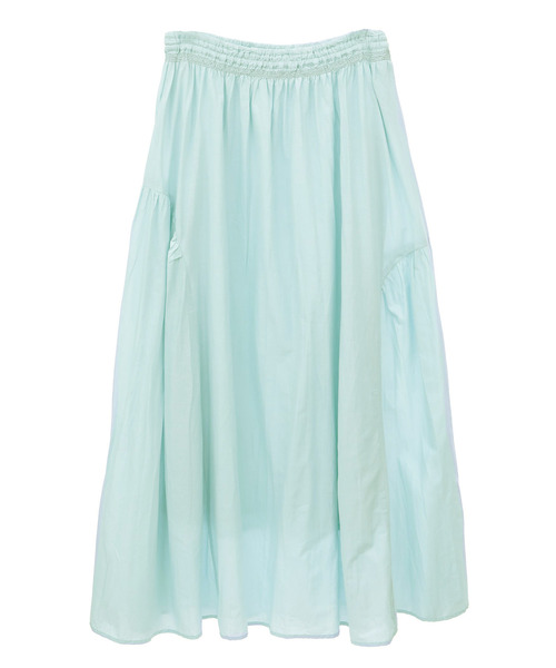 SOFFITTO（ソフィット）の「インド綿配色ゴムシャーリングギャザースカート（スカート・レディース・ミント/ブラック/ホワイト・S/M）」の16枚目の写真