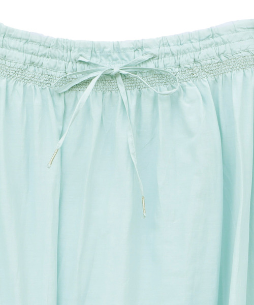 SOFFITTO（ソフィット）の「インド綿配色ゴムシャーリングギャザースカート（スカート・レディース・ミント/ブラック/ホワイト・S/M）」の17枚目の写真