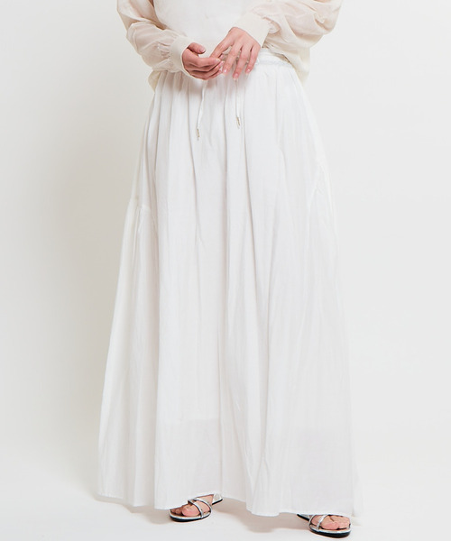 SOFFITTO（ソフィット）の「インド綿配色ゴムシャーリングギャザースカート（スカート・レディース・ミント/ブラック/ホワイト・S/M）」の20枚目の写真