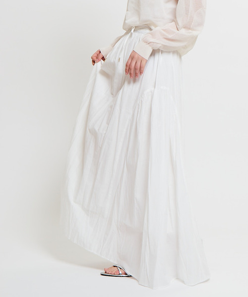 SOFFITTO（ソフィット）の「インド綿配色ゴムシャーリングギャザースカート（スカート・レディース・ミント/ブラック/ホワイト・S/M）」の22枚目の写真