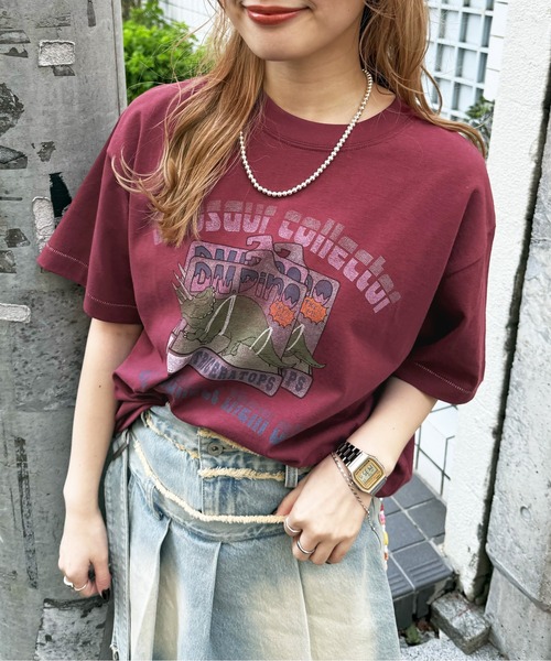 DOUBLE NAME（ダブルネーム）の「Dino.Figure Collector BIG TEE（Tシャツ/カットソー・レディース・レッド/オフホワイト/ブラック系その他・FREE）」の7枚目の写真