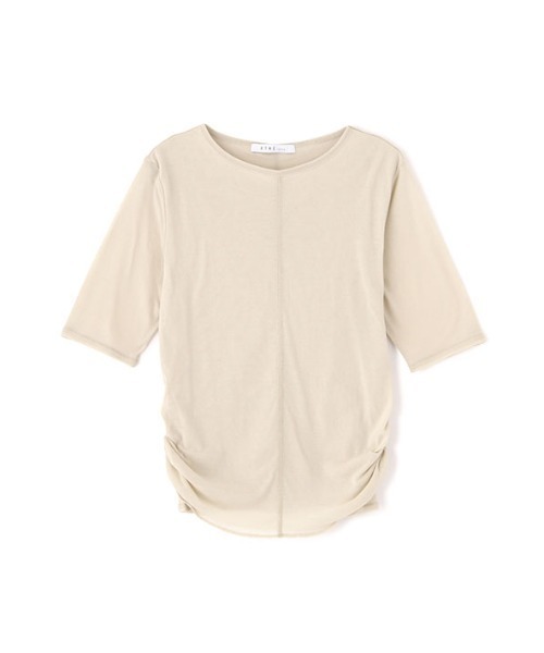 ETRE TOKYO（エトレトウキョウ）の「サイドギャザーレイヤードTee（Tシャツ/カットソー・レディース・チャコール/ベージュ・FREE）」の16枚目の写真