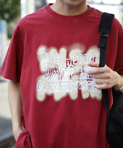 HOOK(フック)の「HOOK -original- ヴィンテージ風ウォッシュプリントビッグTEE (SS)(Tシャツ/カットソー・メンズ・ブラック/ネイビー/グレー/ワインレッド・X-LARGE/MEDIUM/LARGE)」の4枚目の写真