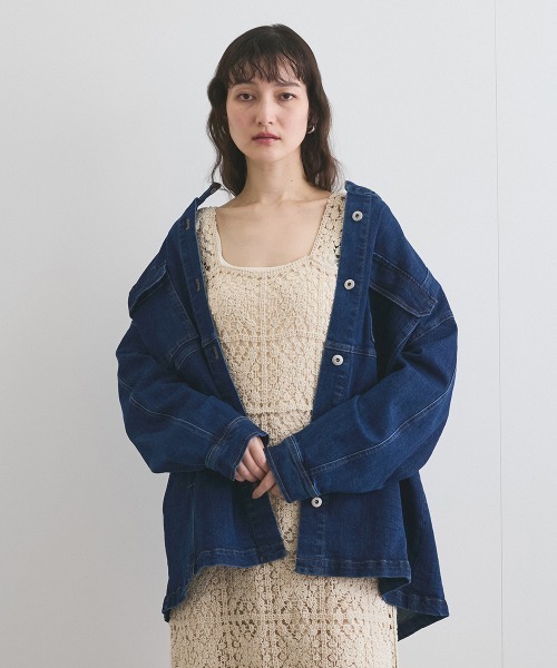 VICKY（ビッキー）の「クロシェロングワンピース≪手洗い可能≫（ワンピース・レディース・オフホワイト/ブルー・M）」の9枚目の写真