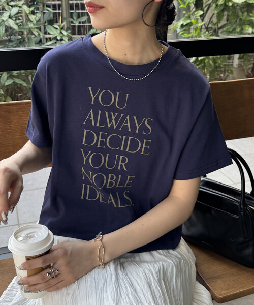 DISCOAT(ディスコート)の「【WEB限定】ALWAYSコンパクトTシャツ(Tシャツ/カットソー・レディース・ネイビー/ホワイト/グレイッシュベージュ/アイボリー/カーキ/グレー/ブラック・MEDIUM)」の7枚目の写真