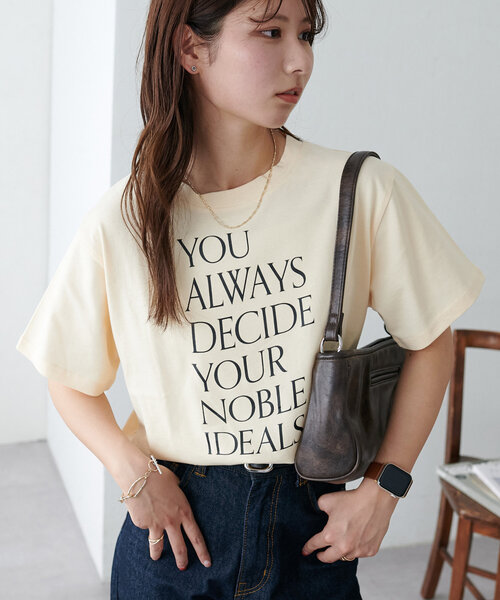 DISCOAT(ディスコート)の「【WEB限定】ALWAYSコンパクトTシャツ(Tシャツ/カットソー・レディース・ネイビー/ホワイト/グレイッシュベージュ/アイボリー/カーキ/グレー/ブラック・MEDIUM)」の17枚目の写真