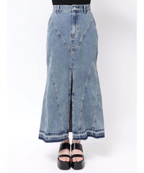 MURUA（ムルーア）の「パターンデザインデニムロングスカート（デニム