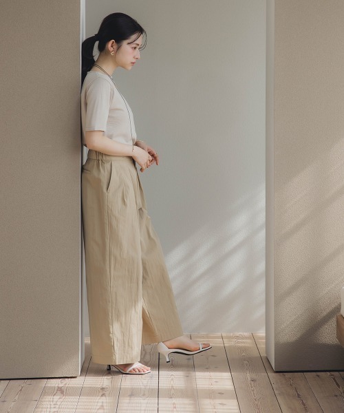 Petitjo（プッチージョ）の「小さいサイズ　ダブルタックワイドパンツ　低身長さん・小柄女性（その他パンツ・レディース・ネイビー/ベージュ・PSS/PS/PM/PL）」の6枚目の写真