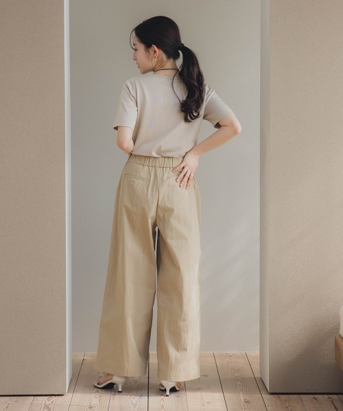 【期間限定送料無料】 セール】小さいサイズ 低身長さん ダブルタックワイドパンツ パンツ