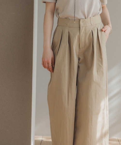 Petitjo（プッチージョ）の「小さいサイズ　ダブルタックワイドパンツ　低身長さん・小柄女性（その他パンツ・レディース・ネイビー/ベージュ・PSS/PS/PM/PL）」の11枚目の写真