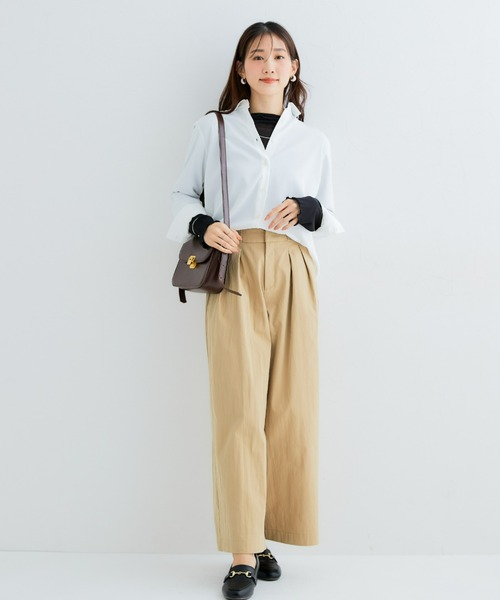 Petitjo（プッチージョ）の「小さいサイズ　ダブルタックワイドパンツ　低身長さん・小柄女性（その他パンツ・レディース・ネイビー/ベージュ・PSS/PS/PM/PL）」の14枚目の写真