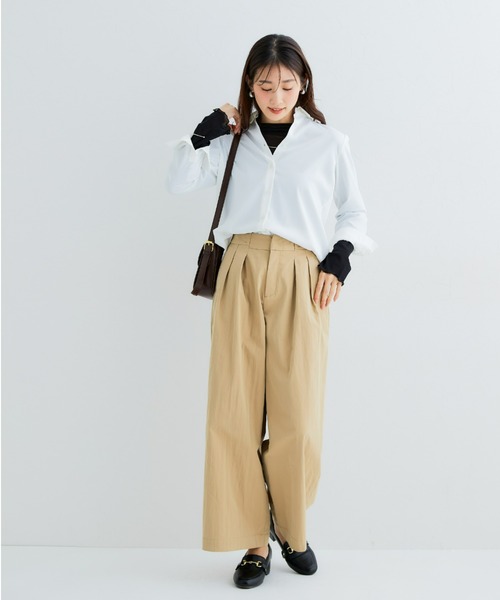 Petitjo（プッチージョ）の「小さいサイズ　ダブルタックワイドパンツ　低身長さん・小柄女性（その他パンツ・レディース・ネイビー/ベージュ・PSS/PS/PM/PL）」の15枚目の写真