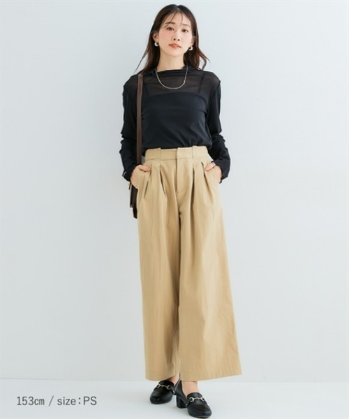 Petitjo（プッチージョ）の「小さいサイズ　ダブルタックワイドパンツ　低身長さん・小柄女性（その他パンツ・レディース・ネイビー/ベージュ・PSS/PS/PM/PL）」の17枚目の写真