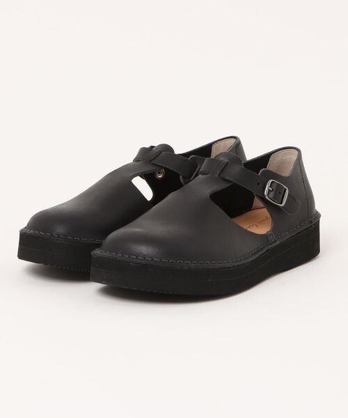 Organic handloom(オーガニックハンドルーム)の「【Organic handloom】オーガニックハンドルーム GUNA PLATFORM 厚底本革サンダル(サンダル・レディース・ブラック/ホワイト・23.0cm/24.0cm/25.0cm)」の2枚目の写真