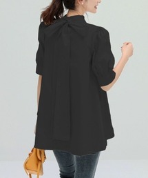 フォースメント Forcement シンプル長袖シャツブラウス （ブラック） フォースメント Forcement シンプル長袖シャツブラウス