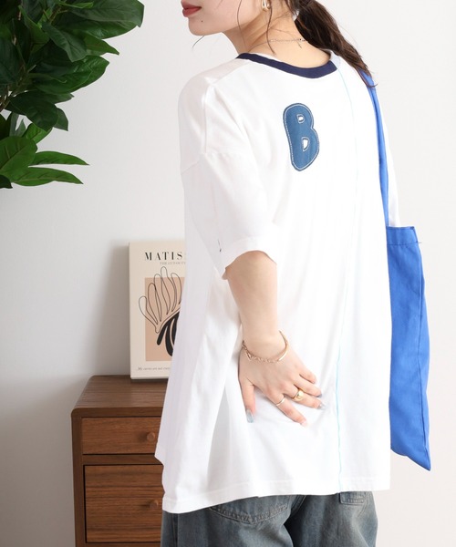 EMAGO FとBパッチワーク刺繍Tシャツ（Tシャツ/カットソー