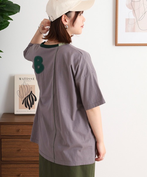 Emago(イマゴ)の「EMAGO FとBパッチワーク刺繍Tシャツ(Tシャツ/カットソー・レディース・レッド/ホワイト/チャコールグレー・FREE)」の20枚目の写真
