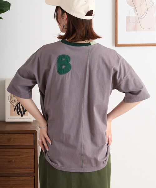 FとBパッチワーク刺繍Tシャツ emago レディース トップス ナチュラル カジュアル 大人の FとBパッチワーク刺繍Tシャツ emago レディース トップス