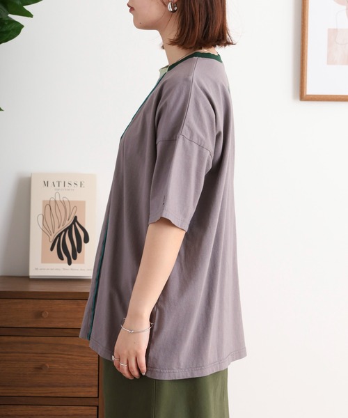 FとBパッチワーク刺繍Tシャツ emago レディース トップス ナチュラル カジュアル 大人の FとBパッチワーク刺繍Tシャツ emago レディース トップス
