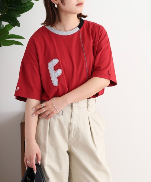 EMAGO FとBパッチワーク刺繍Tシャツ（Tシャツ/カットソー