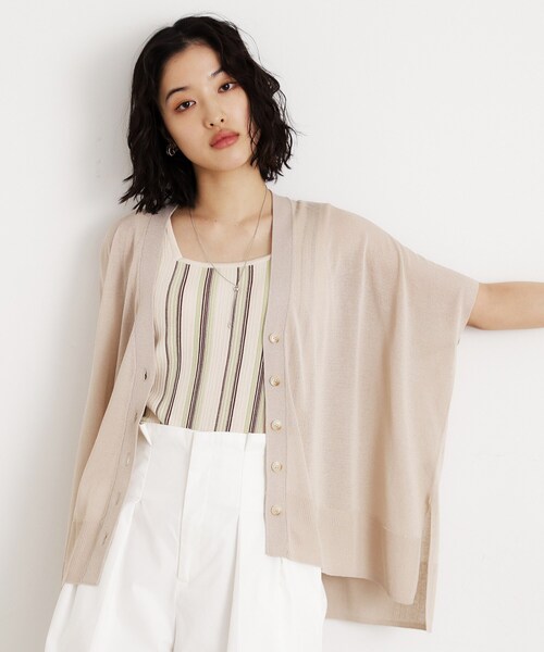 THE SHOP TK （ザ ショップ ティーケー ）の「ポンチョカーディガン【洗える/体型カバー】（カーディガン/ボレロ・レディース・ナチュラル/ブラック/ダークブラウン・99）」の3枚目の写真