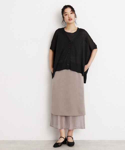 THE SHOP TK （ザ ショップ ティーケー ）の「ポンチョカーディガン【洗える/体型カバー】（カーディガン/ボレロ・レディース・ナチュラル/ブラック/ダークブラウン・99）」の5枚目の写真