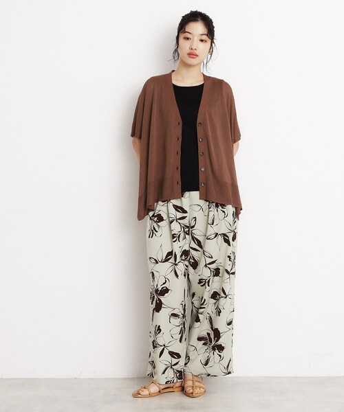 THE SHOP TK （ザ ショップ ティーケー ）の「ポンチョカーディガン【洗える/体型カバー】（カーディガン/ボレロ・レディース・ナチュラル/ブラック/ダークブラウン・99）」の8枚目の写真