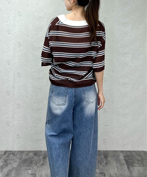 キーネック プルオーバー キーネックカットプルオーバー