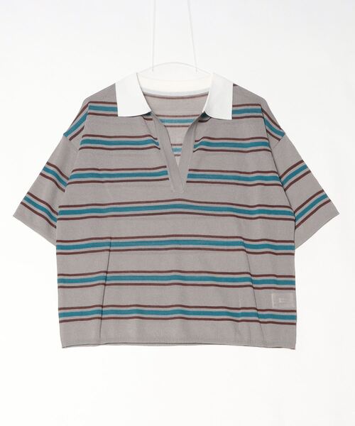Per sist ence(パーシエンス)の「ラガーキーネックシアーニットプルオーバー(ポロシャツ・レディース・ブラウン/グレー・ONE SIZE)」の22枚目の写真