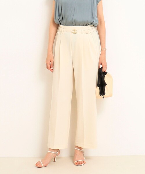 MICO COULIER（ミコクリエ）の「ソフト＆ドライタッチベルテッドパンツ（その他パンツ・レディース・チャコールグレー/キナリ・36/38）」の2枚目の写真