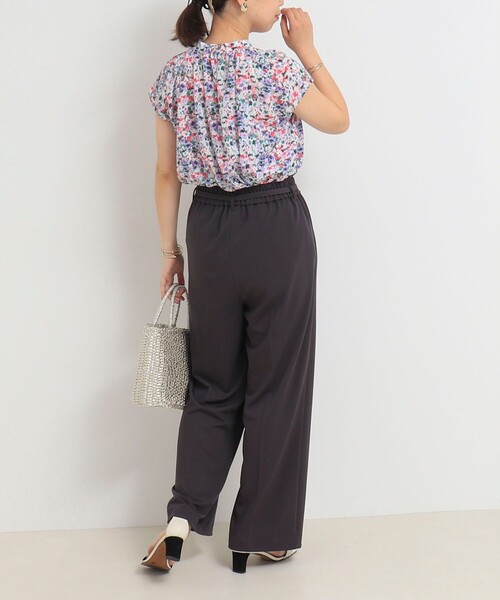 MICO COULIER（ミコクリエ）の「ソフト＆ドライタッチベルテッドパンツ（その他パンツ・レディース・チャコールグレー/キナリ・36/38）」の12枚目の写真