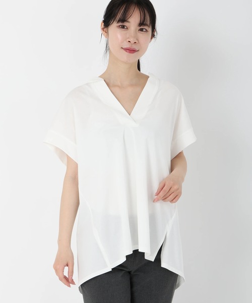 セール】ドライ天竺_キーネックカットソー（Tシャツ/カットソー
