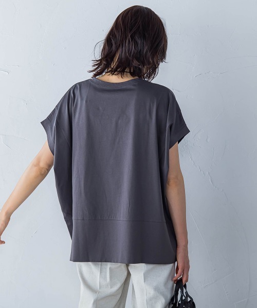 LAUTREAMONT(ロートレアモン)の「ラウンドヘムフライスカットソー≪手洗い可能≫(Tシャツ/カットソー・レディース・チャコールグレー/ブラック/ホワイト/ブルー/オレンジ/ブラウン/グリーン・9号)」の13枚目の写真