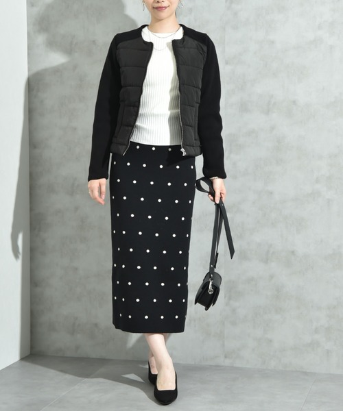 INTERPLANET（インタープラネット）の「ドットジャガードニットスカート（スカート・レディース・アイボリー/ブラック・FREE）」の19枚目の写真