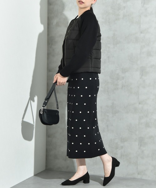 INTERPLANET（インタープラネット）の「ドットジャガードニットスカート（スカート・レディース・アイボリー/ブラック・FREE）」の20枚目の写真
