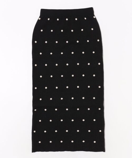 INTERPLANET（インタープラネット）の「ドットジャガードニットスカート（スカート・レディース・アイボリー/ブラック・FREE）」の6枚目の写真