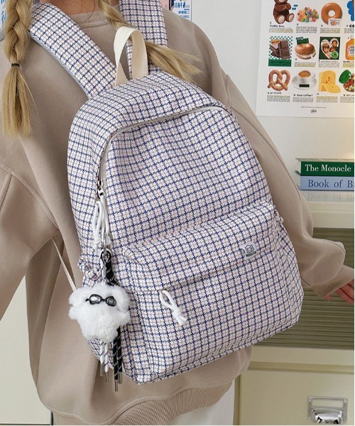 Y2K ウィンドーペイン柄 バックパック 【A4サイズ収納可能】《通勤