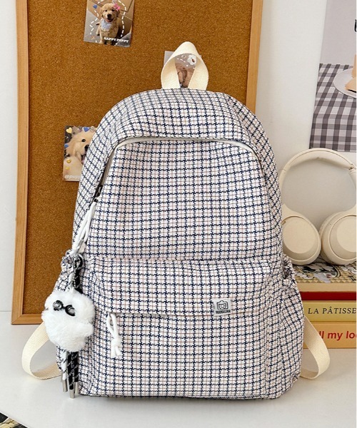 Y2K ウィンドーペイン柄 バックパック 【A4サイズ収納可能】《通勤