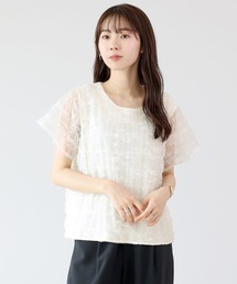 コムコム レース　レイヤード　カットソー　黒 コムコム レース レイヤード カットソー 黒 コムコム レース