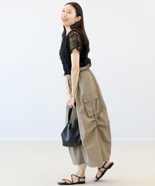 Aletta vita(アレッタビータ)の「レースレイヤードプルオーバー(Tシャツ/カットソー・レディース・ブラック/オフホワイト・M)」の12枚目の写真