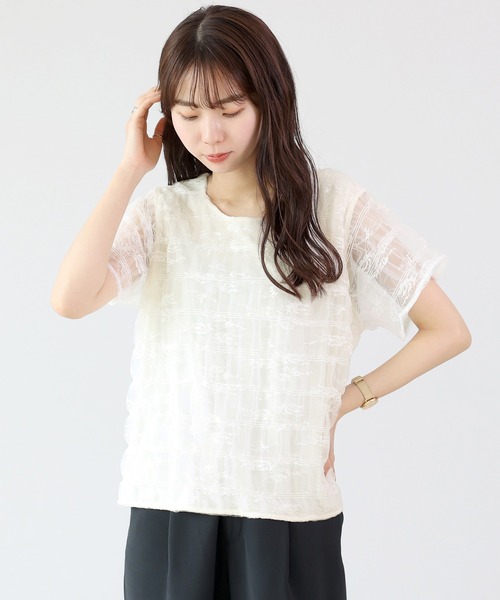 Aletta vita(アレッタビータ)の「レースレイヤードプルオーバー(Tシャツ/カットソー・レディース・ブラック/オフホワイト・M)」の15枚目の写真