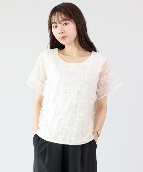 Aletta vita(アレッタビータ)の「レースレイヤードプルオーバー(Tシャツ/カットソー・レディース・ブラック/オフホワイト・M)」の17枚目の写真