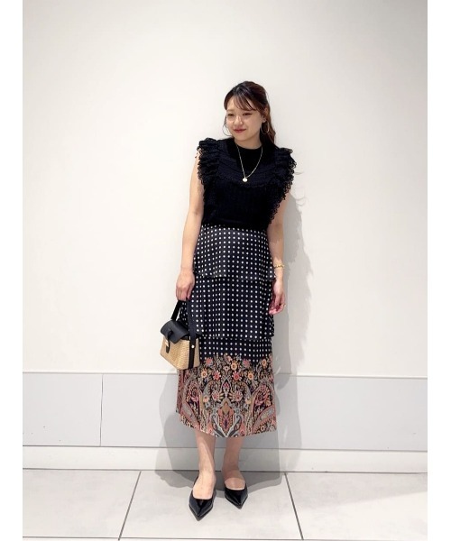 セール】【LOULOU WILLOUGHBY】レースフリルニットプルオーバー