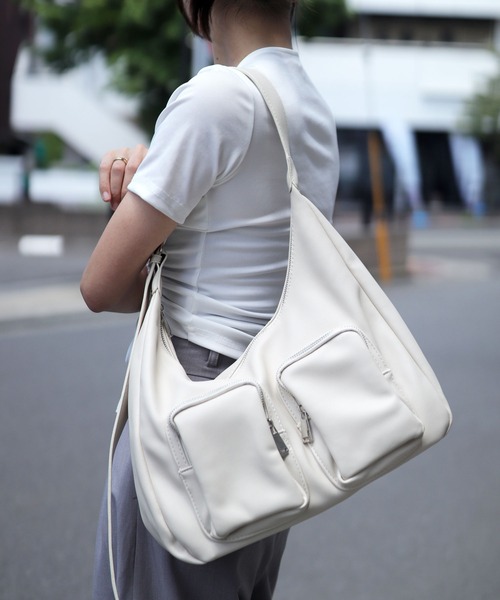 Olu. ダブルポケットショルダーバッグ Amazon | [FIRSTXTU] レトロショルダーバッグダブルポケット Pu