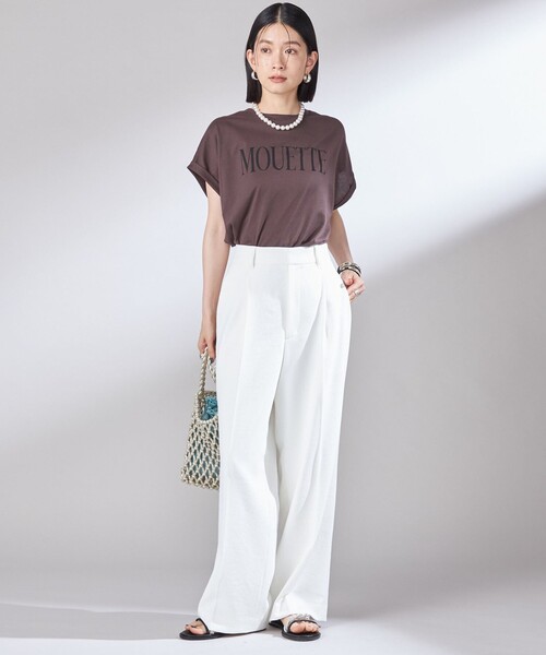 SHIPS（シップス）の「〈UVカット / 吸水速乾 / 手洗い可能〉合繊 タック センター プレス パンツ（スラックス・レディース・ブラック/オフホワイト・36/38）」の21枚目の写真
