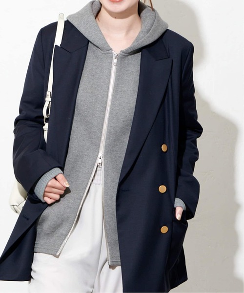 JOURNAL STANDARD（ジャーナルスタンダード）の「《追加》【洗える】ダブルニットフーディ（カーディガン/ボレロ・レディース・ベージュ/グレー/ブラック・36/38）」の22枚目の写真