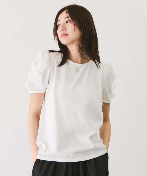 Jayro（ジャイロ）の「花モチーフ使いプルオーバー（Tシャツ/カットソー・レディース・ホワイト系その他/ブラック・M）」の22枚目の写真